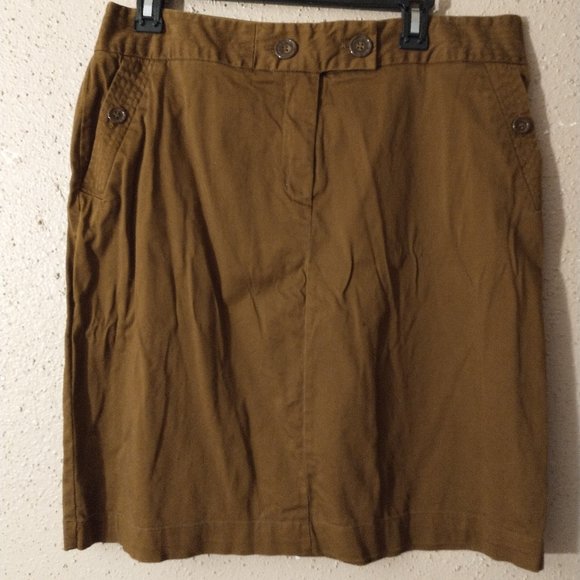 SKIRT,BROWN,BUTTONED W/ZIPPER - Picture 1 of 2